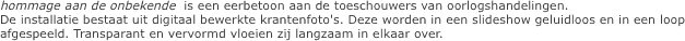 hommage aan de onbekende 