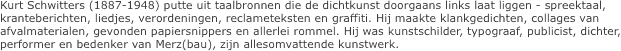Kurt Schwitters (1887-1948) putte uit